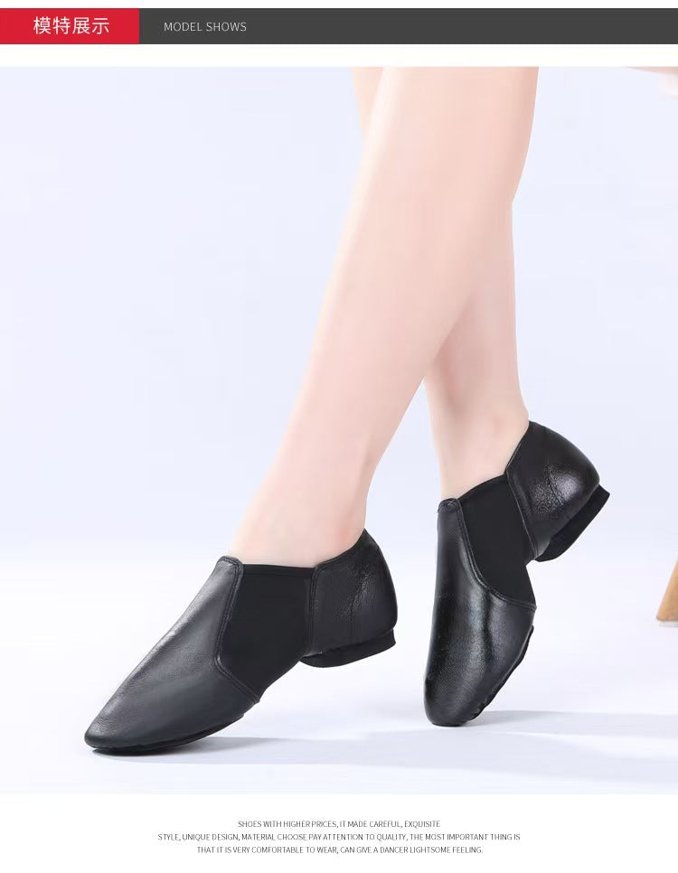 Professional Black Leather Jazz Shoes