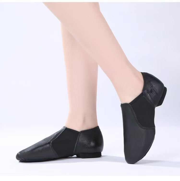 Professional Black Leather Jazz Shoes