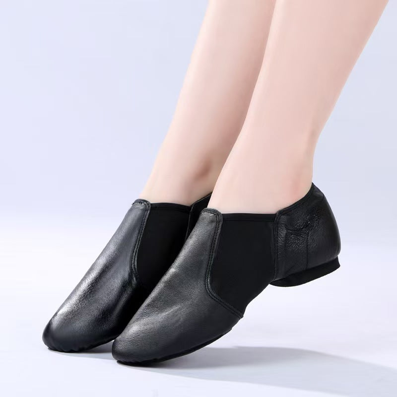 Professional Black Leather Jazz Shoes