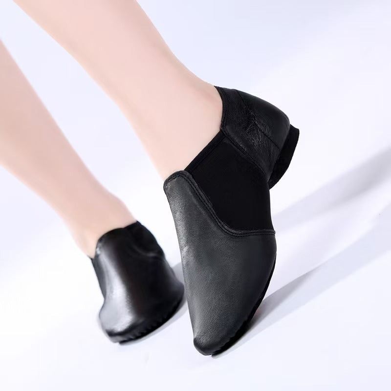 Professional Black Leather Jazz Shoes