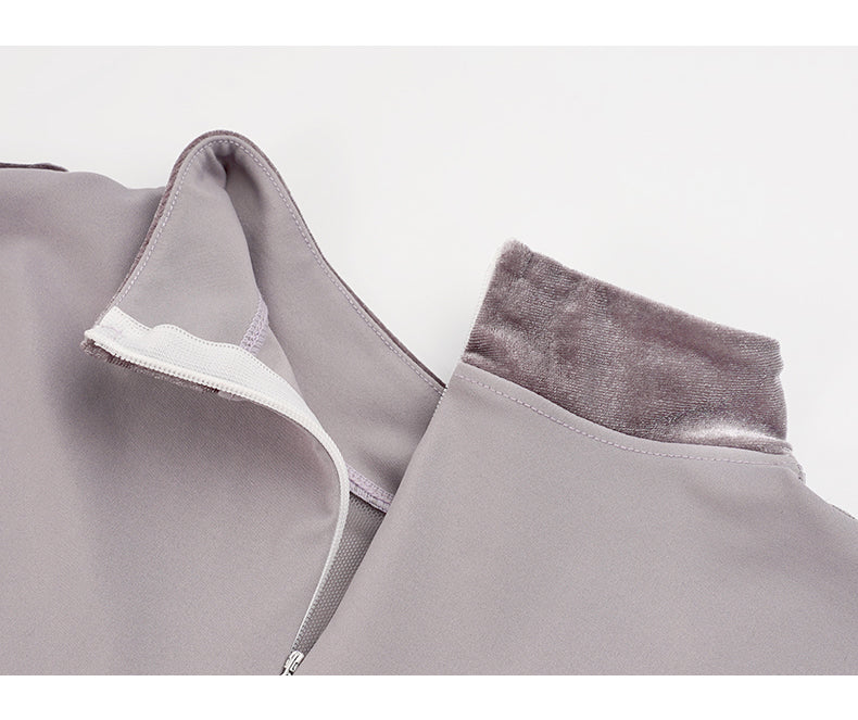 Velvet Full sleeve Leotard with Skirt