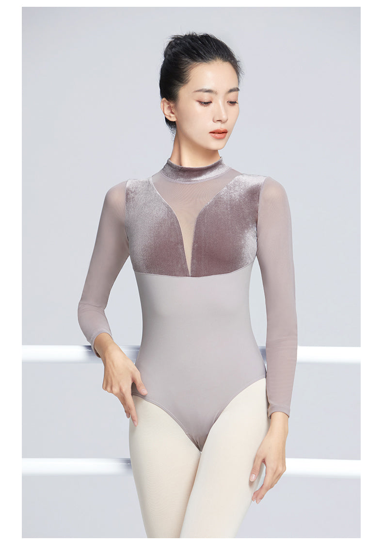 Velvet Winter Leotard with Mesh front