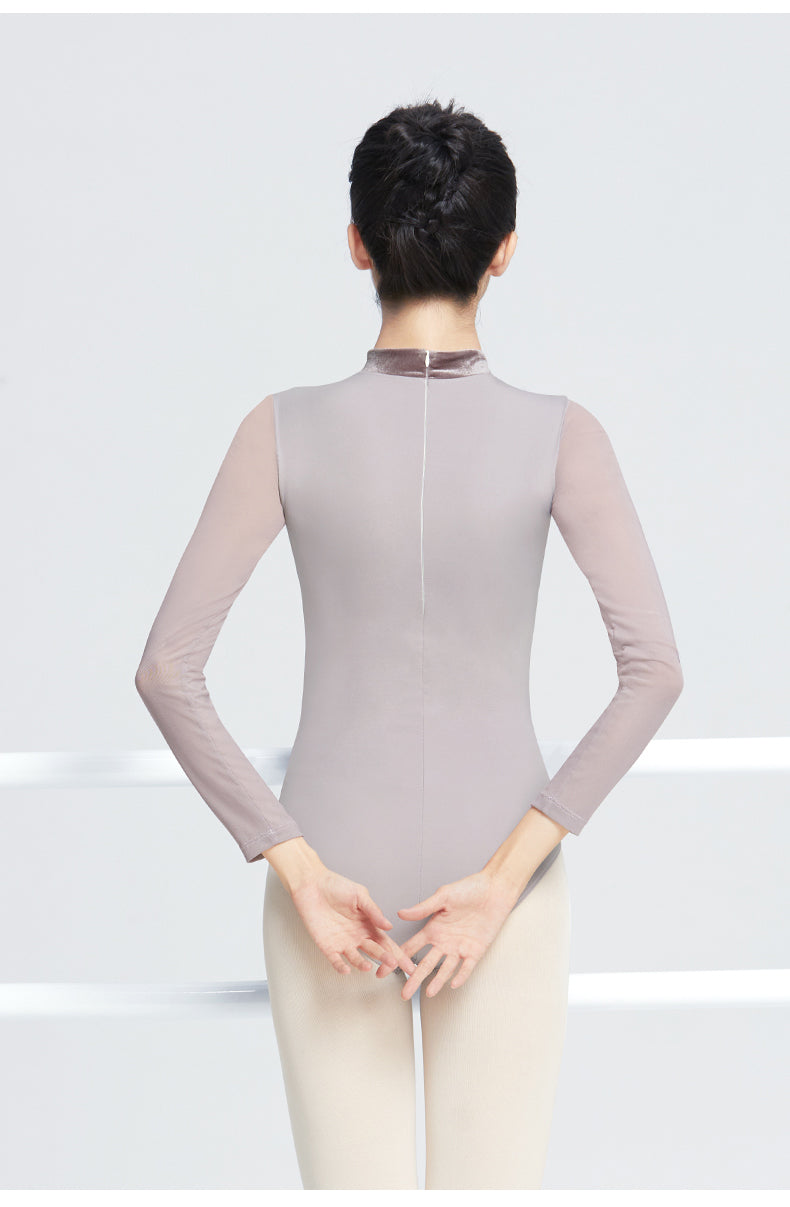 Velvet Winter Leotard with Mesh front