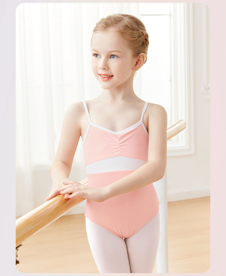 Girls  Sleeveless Contrast Colour Ballet Leotard