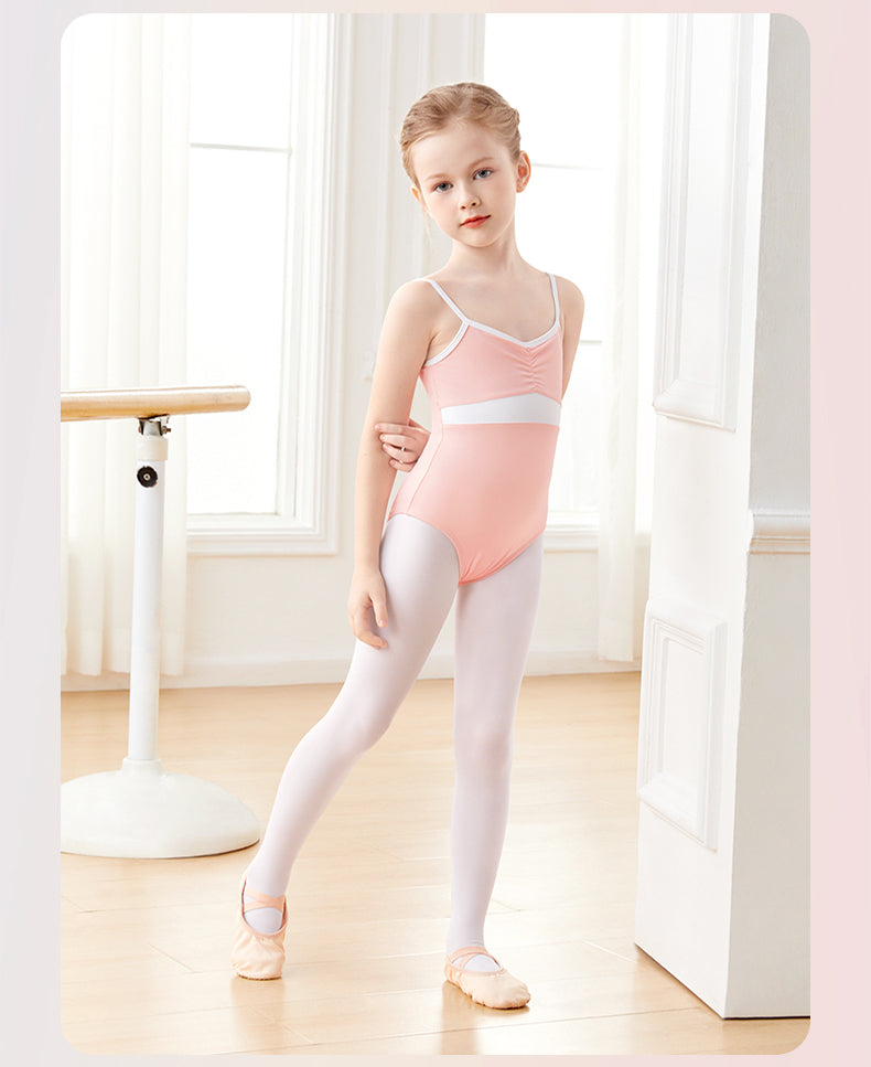 Girls  Sleeveless Contrast Colour Ballet Leotard