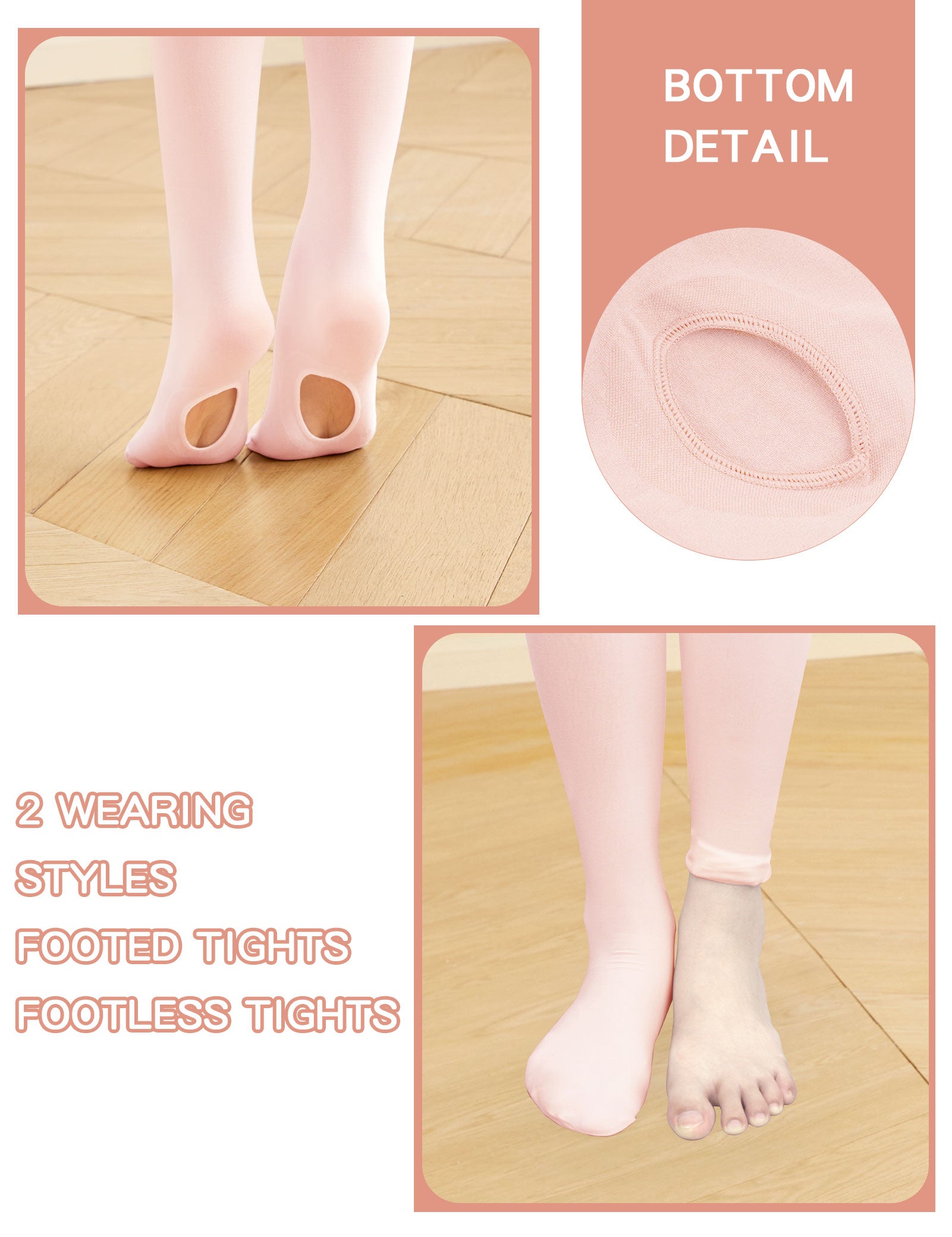 Girls Convertible Ballet Dance Tights
